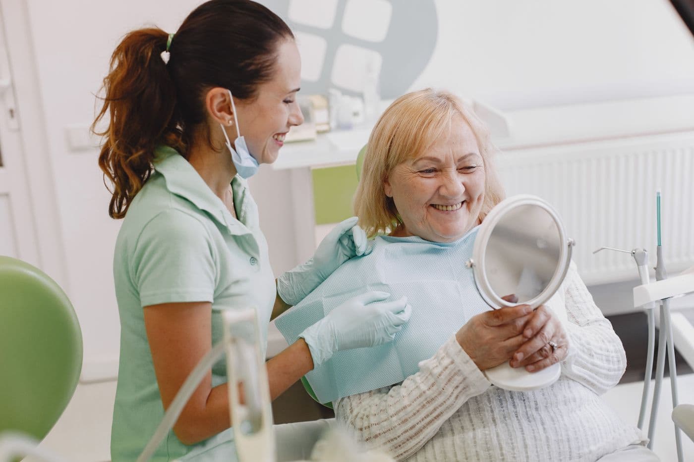 A patient at a routine dental check-up